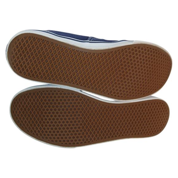 Vans Off the Wall Womens Dark Blue Canvas Lace Up Sneakers - Size 8.5 - Picture 7 of 8